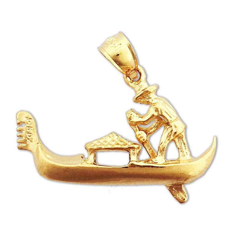 14K Gold 3D-Gondel-Anhänger „Venedig Italien“