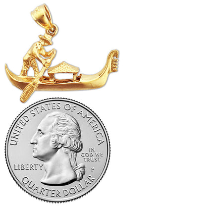 14K Gold 3D-Gondel-Anhänger „Venedig Italien“