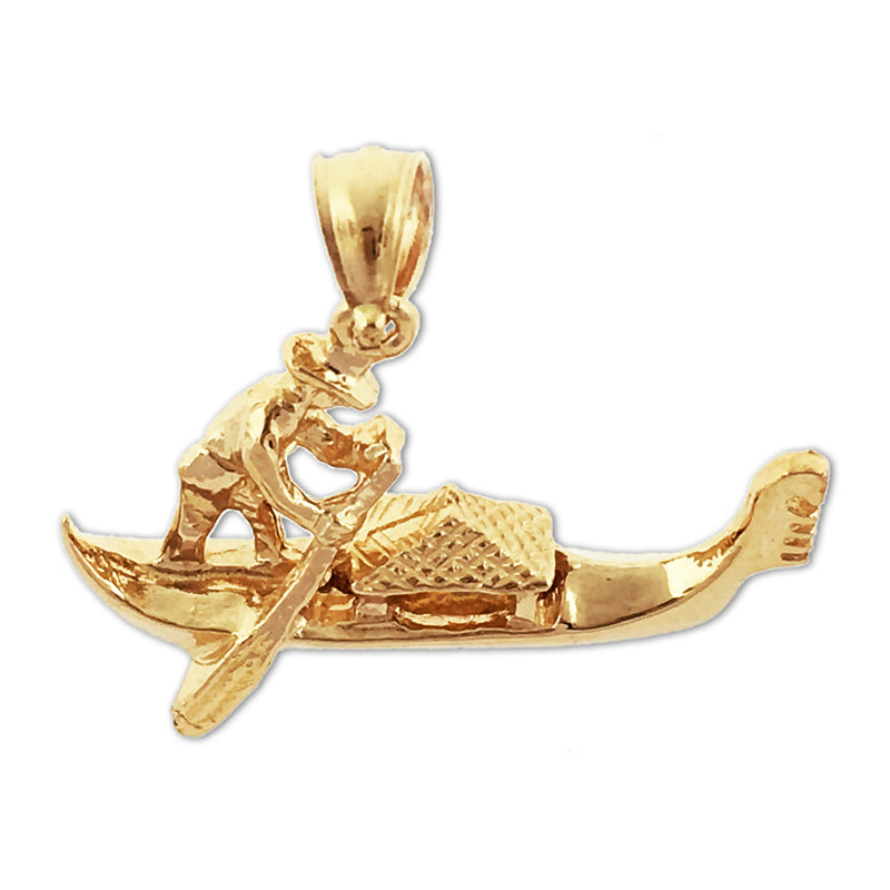 14K Gold 3D-Gondel-Anhänger „Venedig Italien“