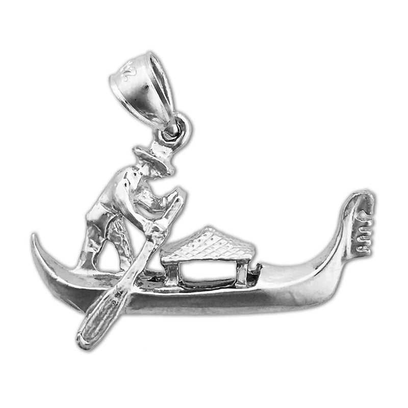 14K Gold 3D-Gondel-Anhänger „Venedig Italien“
