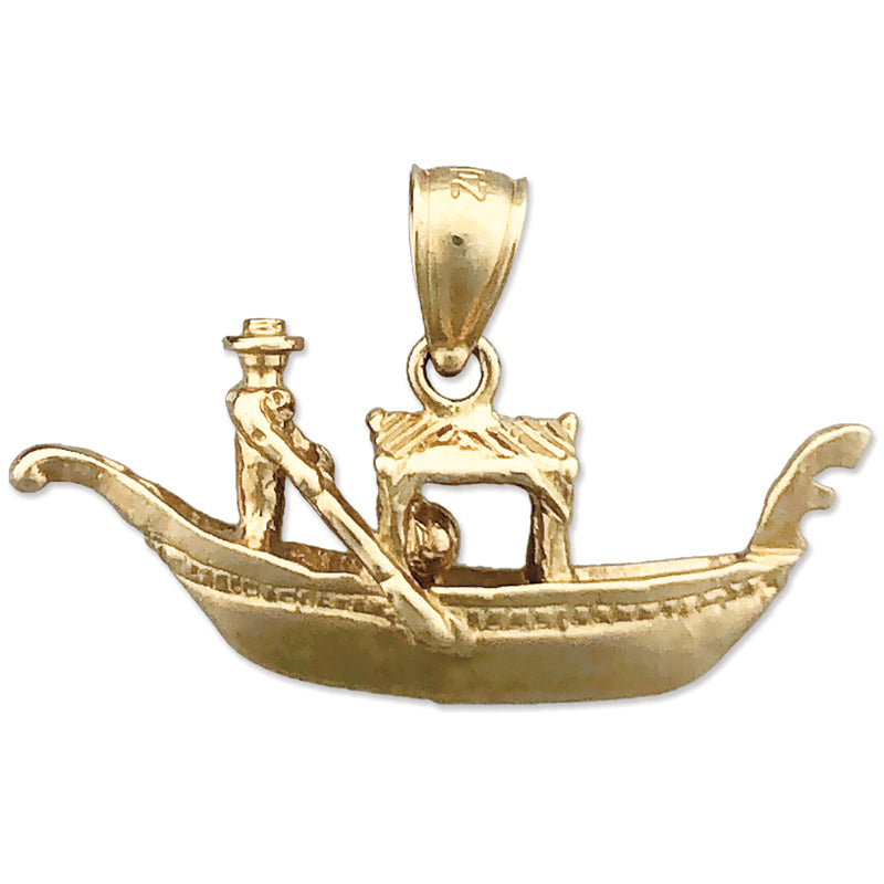 14K Gold 3D Venezianischer Gondel-Anhänger