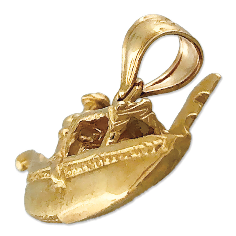 14K Gold 3D Venezianischer Gondel-Anhänger