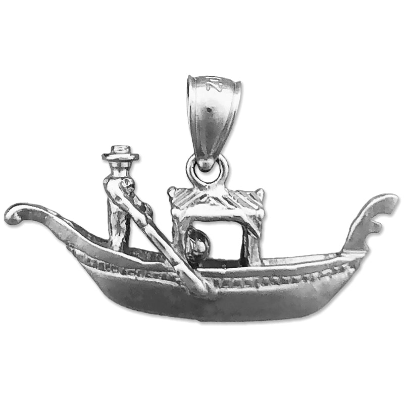 14K Gold 3D Venezianischer Gondel-Anhänger