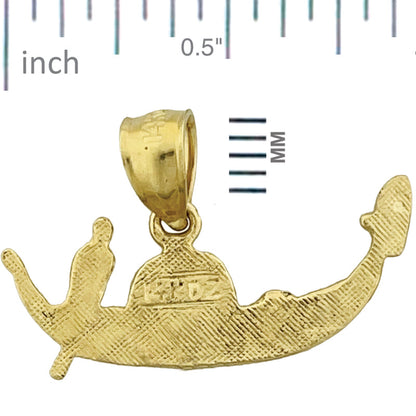 14K Gold Italienische Venezianische Gondel-Charm