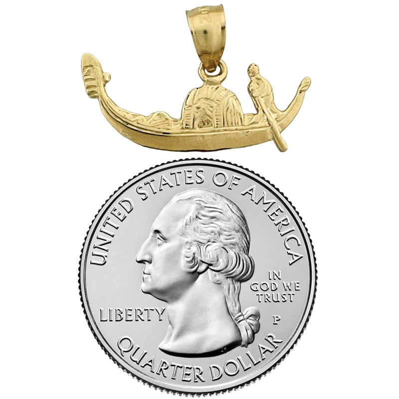 14K Gold Italienische Venezianische Gondel-Charm