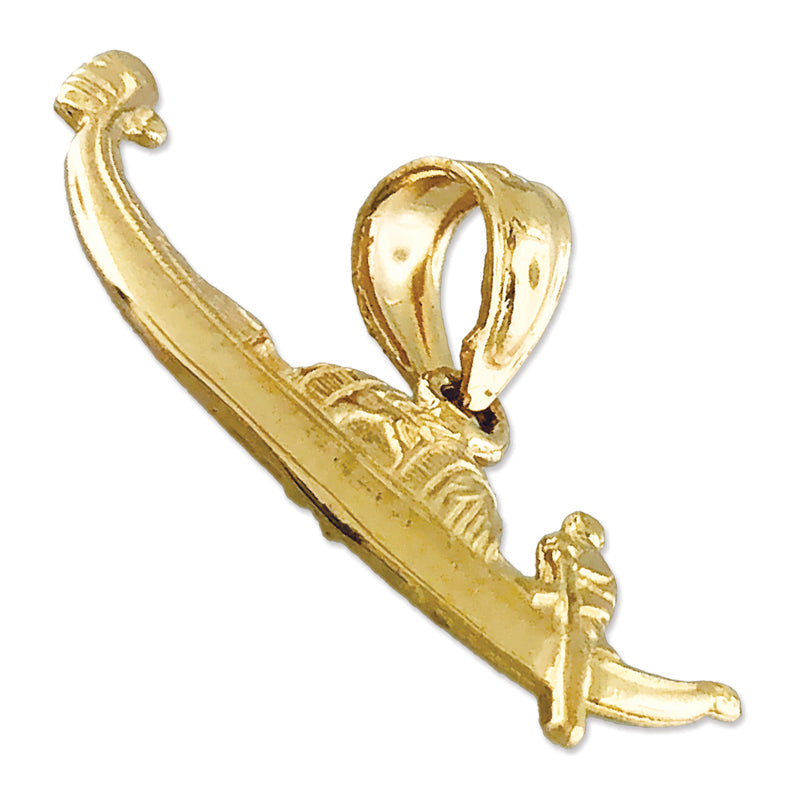 14K Gold Italienische Venezianische Gondel-Charm