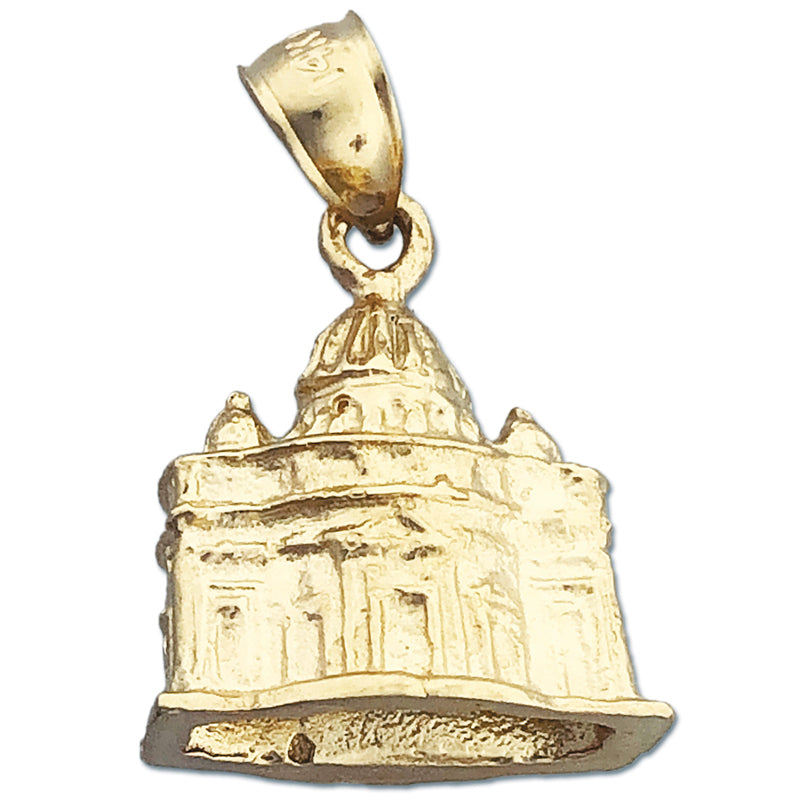3D-Vatikan-Rom-Charm aus 14K Gold