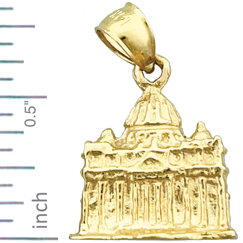 3D-Vatikan-Rom-Charm aus 14K Gold