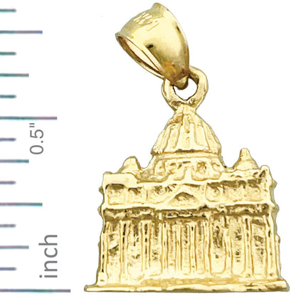 3D-Vatikan-Rom-Charm aus 14K Gold