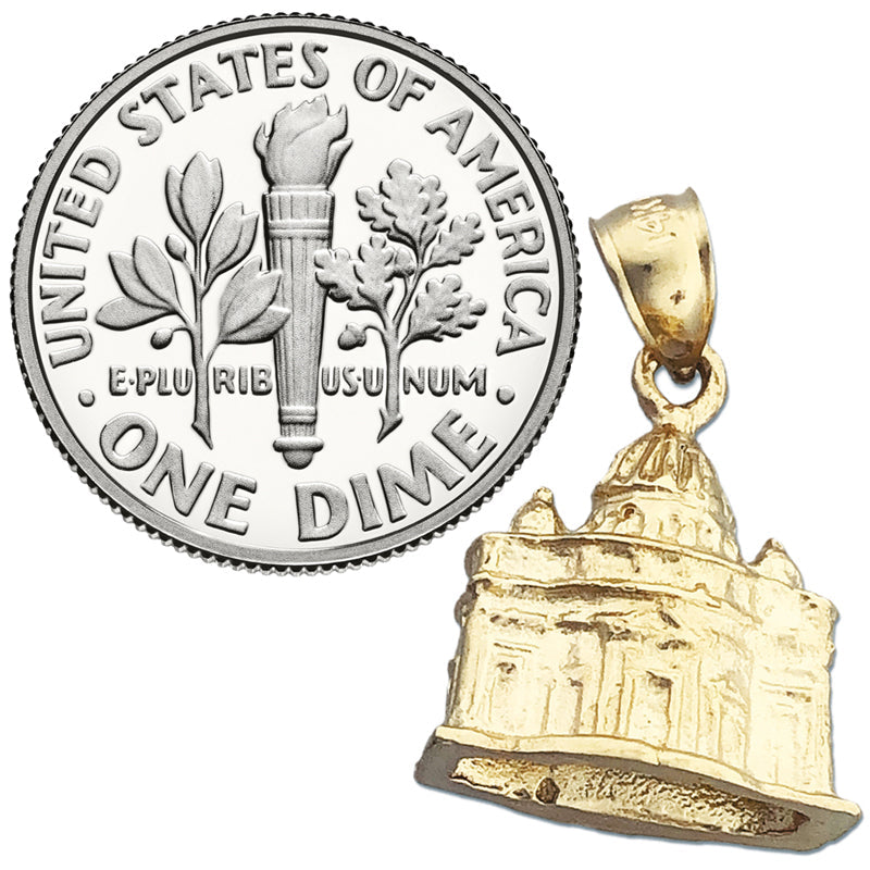 3D-Vatikan-Rom-Charm aus 14K Gold