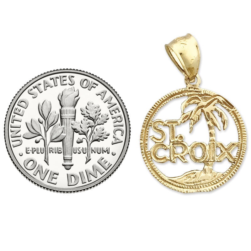 14K Gold Saint Croix Virgin Islands Charm