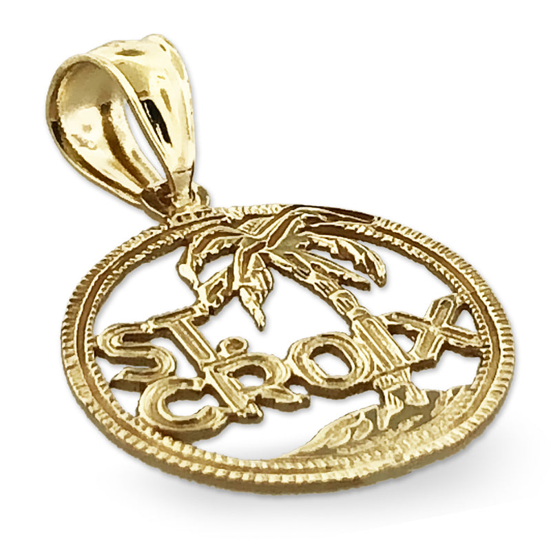 14K Gold Saint Croix Virgin Islands Charm