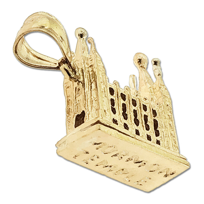 14K Gold 3D Mormon-Tempel-Charm
