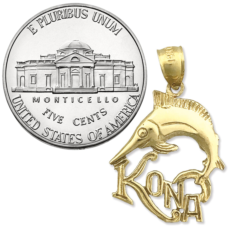 14K Gold Kona Hawaii Charm