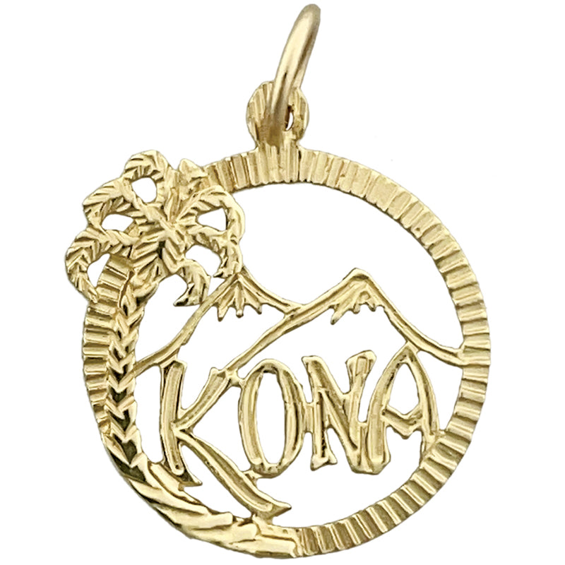 14K Gold Hawaii Kona Island Charm-Anhänger