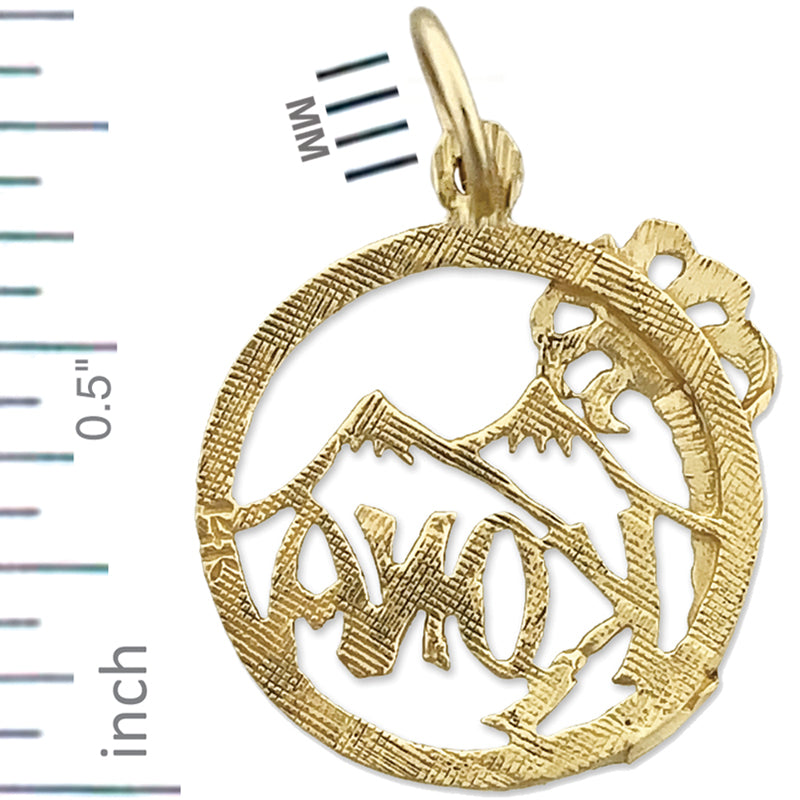 14K Gold Hawaii Kona Island Charm-Anhänger