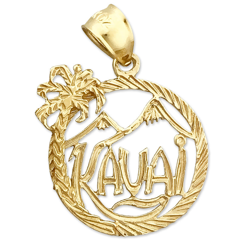 Charm „Kauai Hawaii" im Kreis, 14K Gold