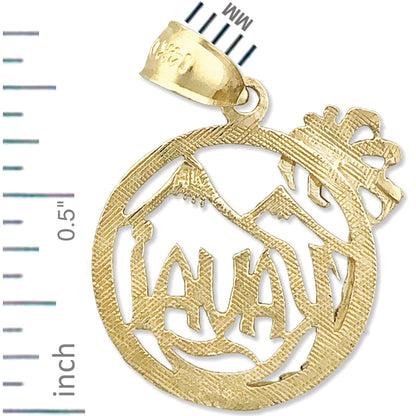 Charm „Kauai Hawaii" im Kreis, 14K Gold