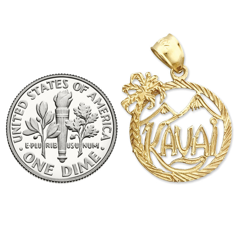 Charm „Kauai Hawaii" im Kreis, 14K Gold