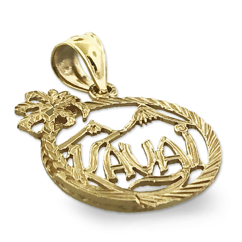 Charm „Kauai Hawaii" im Kreis, 14K Gold