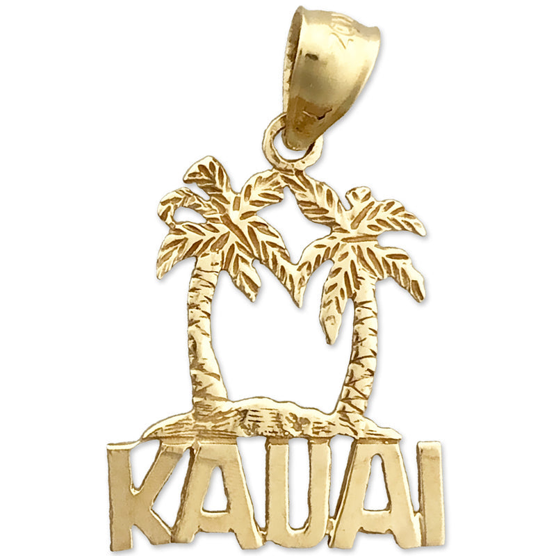 14K Gold Kauai-Charm mit Palmen