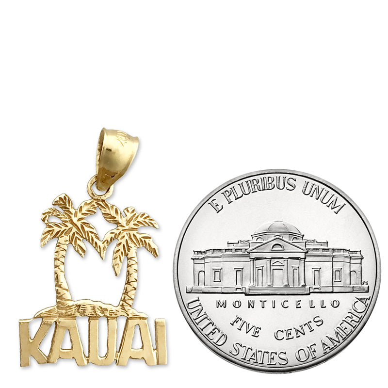 14K Gold Kauai-Charm mit Palmen
