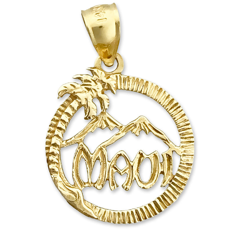14K Gold Maui im Kreis Charm-Anhänger