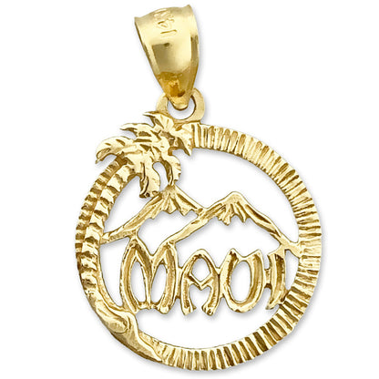 14K Gold Maui im Kreis Charm-Anhänger