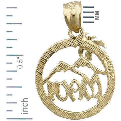 14K Gold Maui im Kreis Charm-Anhänger