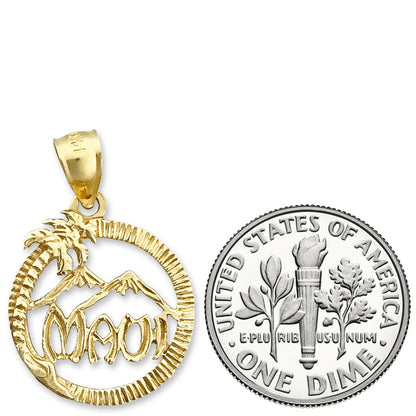14K Gold Maui im Kreis Charm-Anhänger