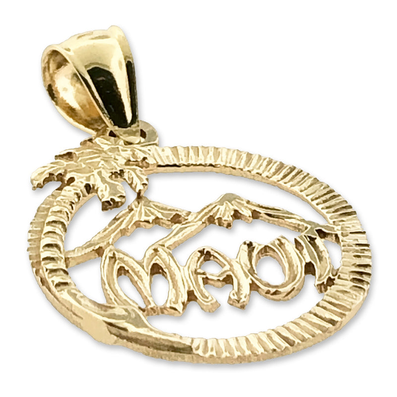 14K Gold Maui im Kreis Charm-Anhänger