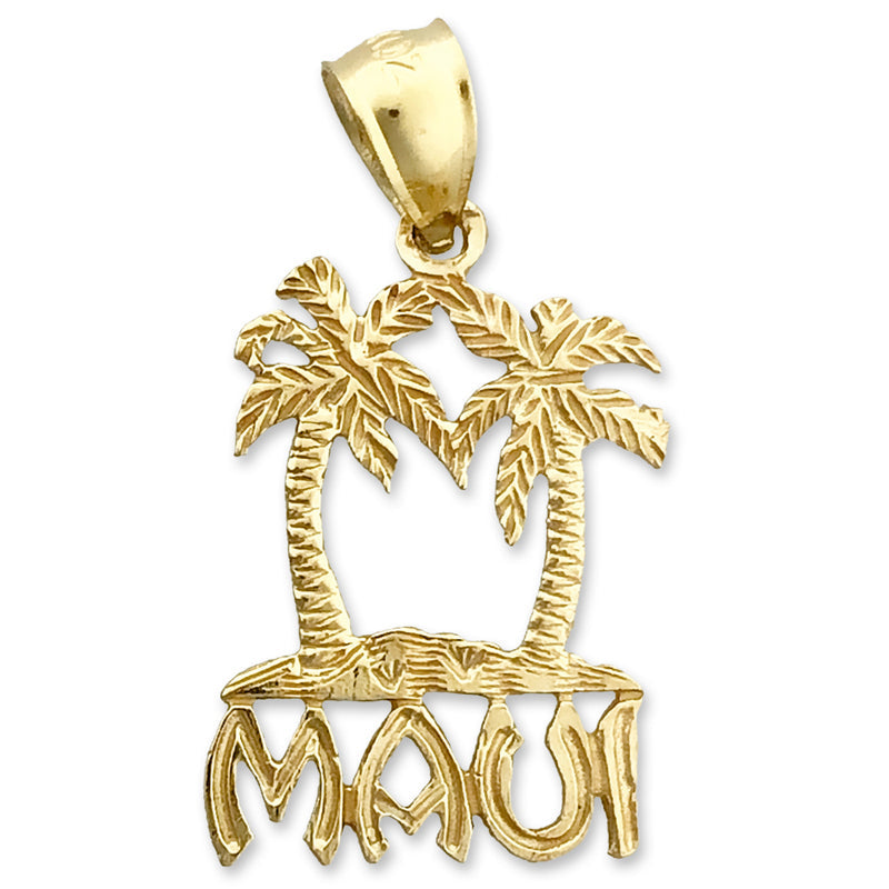 14K Gold Maui Charm mit Palmen
