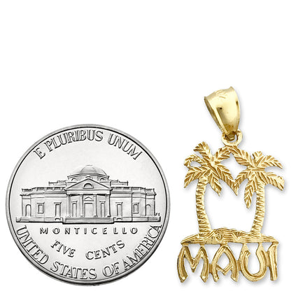 14K Gold Maui Charm mit Palmen