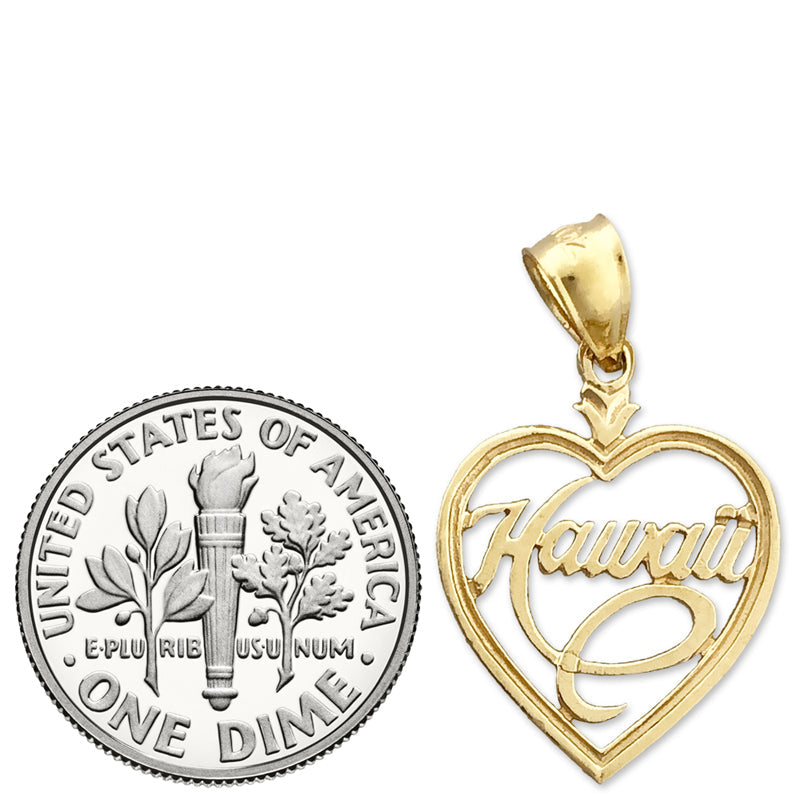 14K Gold Hawaii-in-Herz Charm