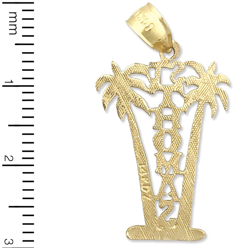 14K Gold Saint-Thomas-Palmen-Charm