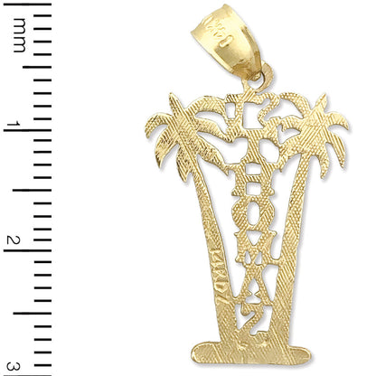 14K Gold Saint-Thomas-Palmen-Charm