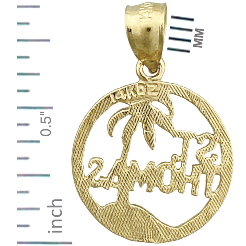 Rundmedaille mit Heiligem Thomas Charm aus 14K Gold