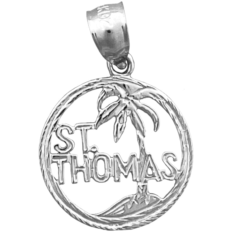 Rundmedaille mit Heiligem Thomas Charm aus 14K Gold
