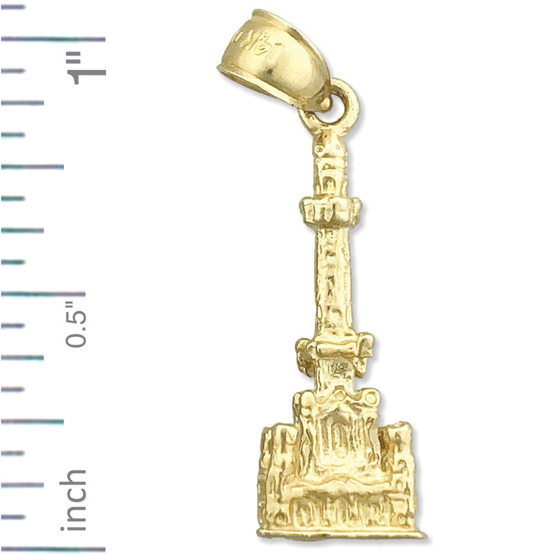 Chicago Water Tower Charm aus 14K Gold, 3D