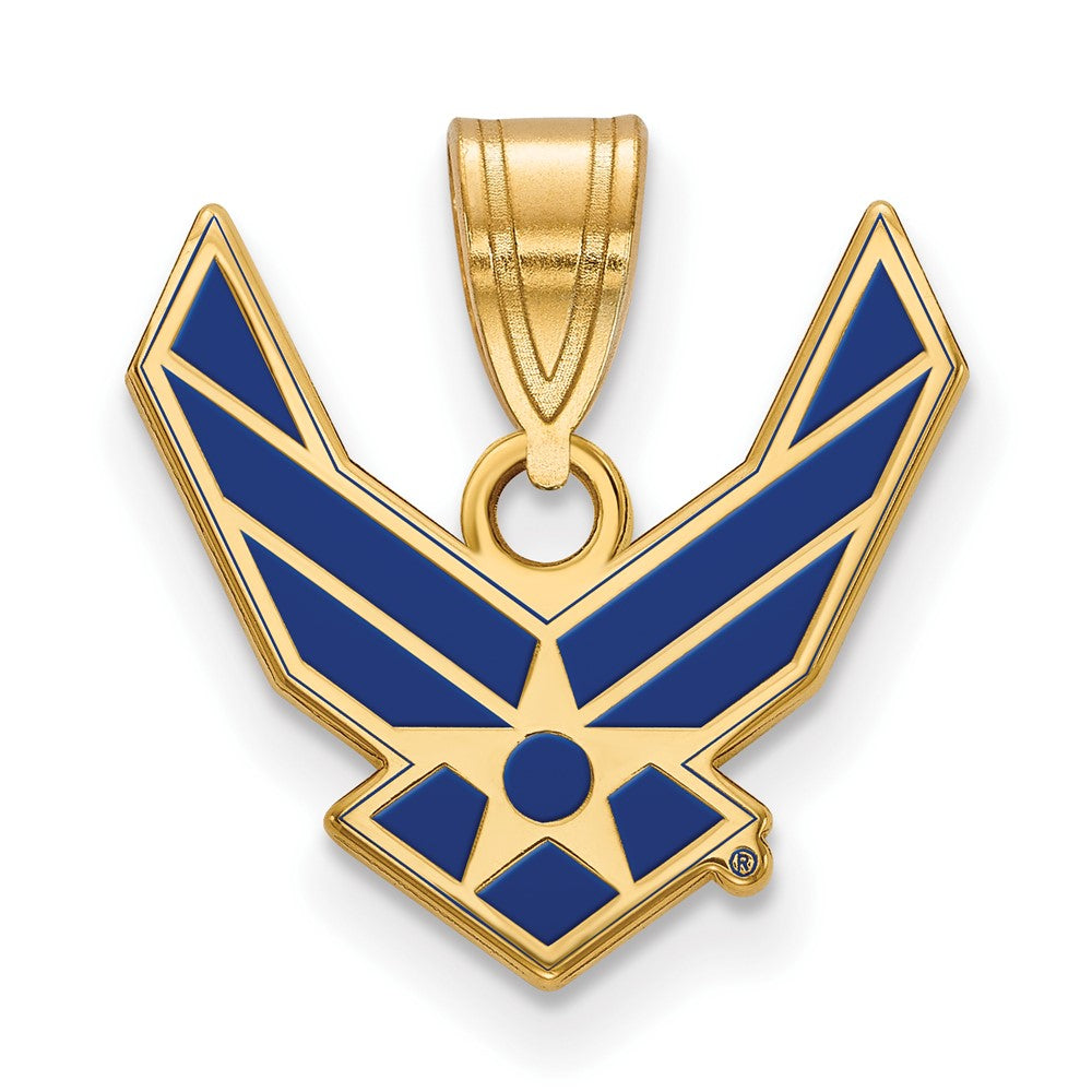 14K Gelbgold Gold Logoart U.s. Luft Kraft Klein Emaille Anhänger