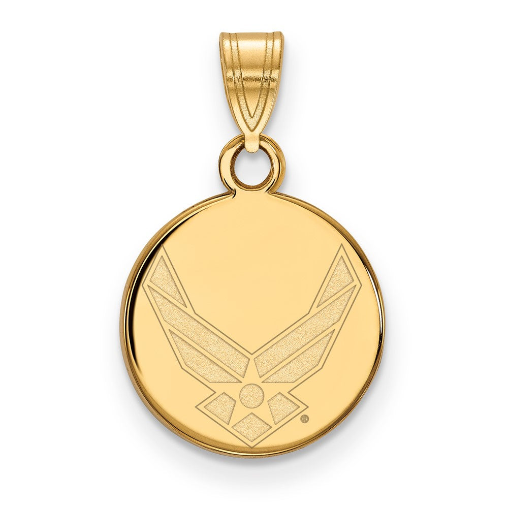 14K Gelbgold Gold Logoart U.s. Luft Kraft Klein Plättchen Anhänger