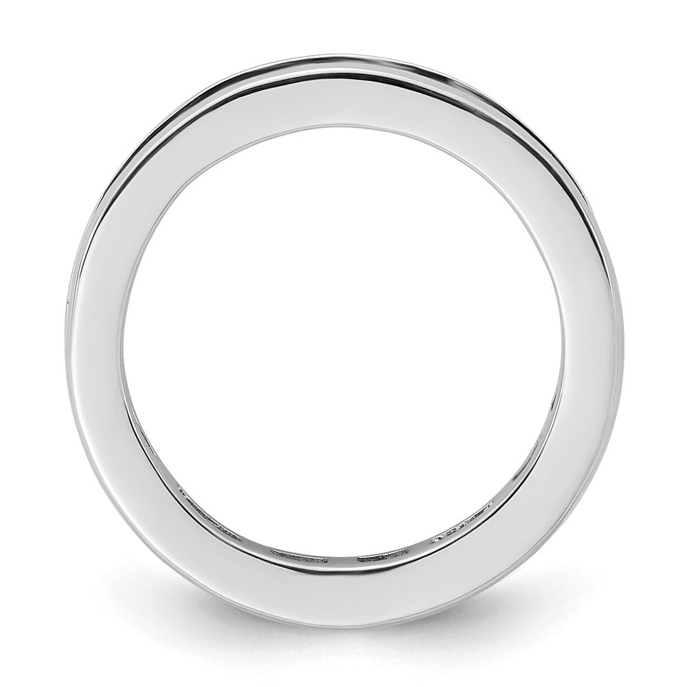 14K Weißgold Poliert Größe 4.5 Kanalfassung-set 1 Karat Princess Diamant Komplett Memoire Ehering Ring