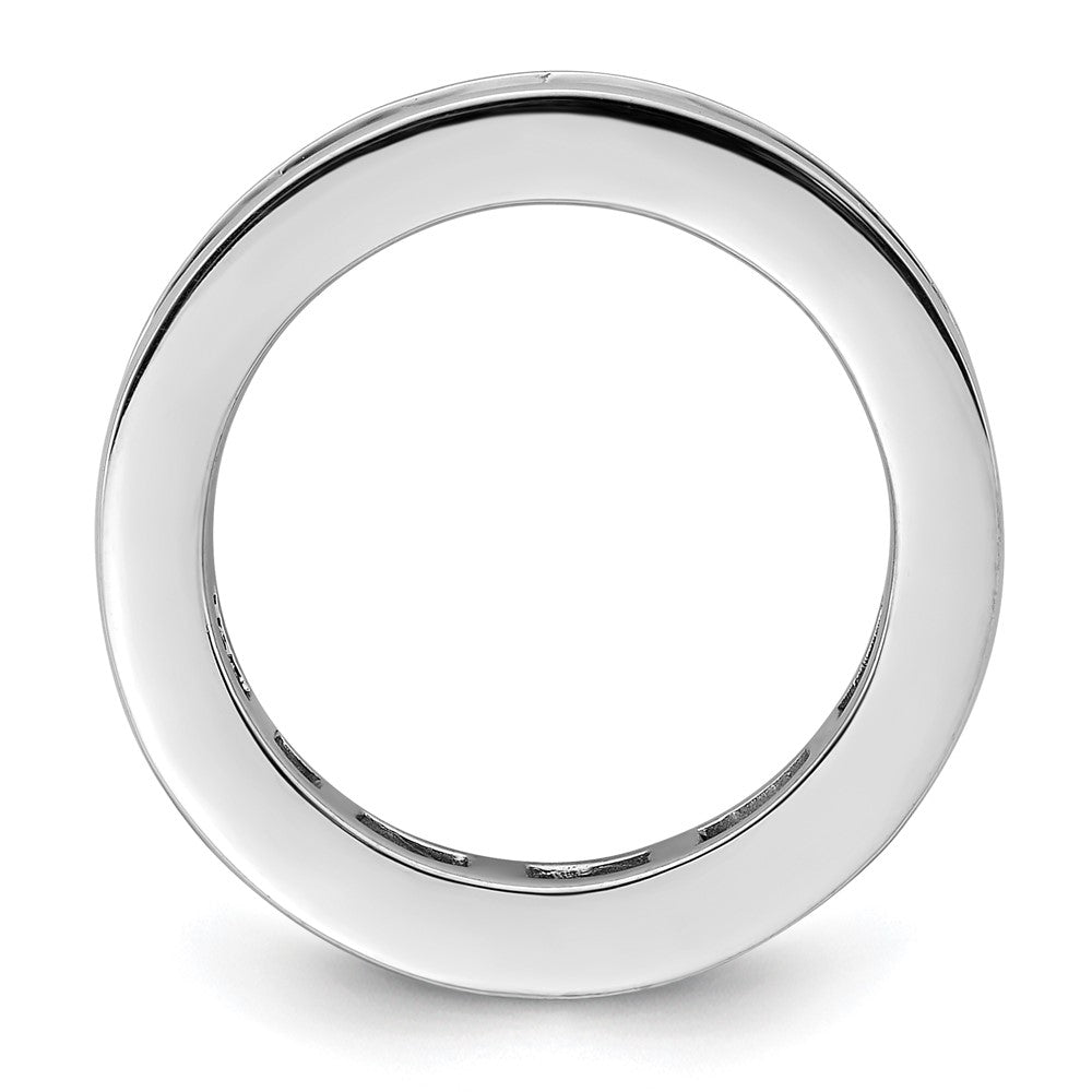 14K Weißgold Poliert Größe 6.5 Kanalfassung-set 3 Karat Princess Diamant Komplett Memoire Ehering Ring