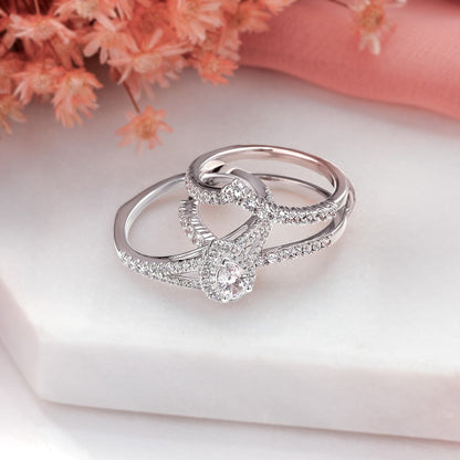 14K Weißgold Diamant-Semi-Mount-Ring