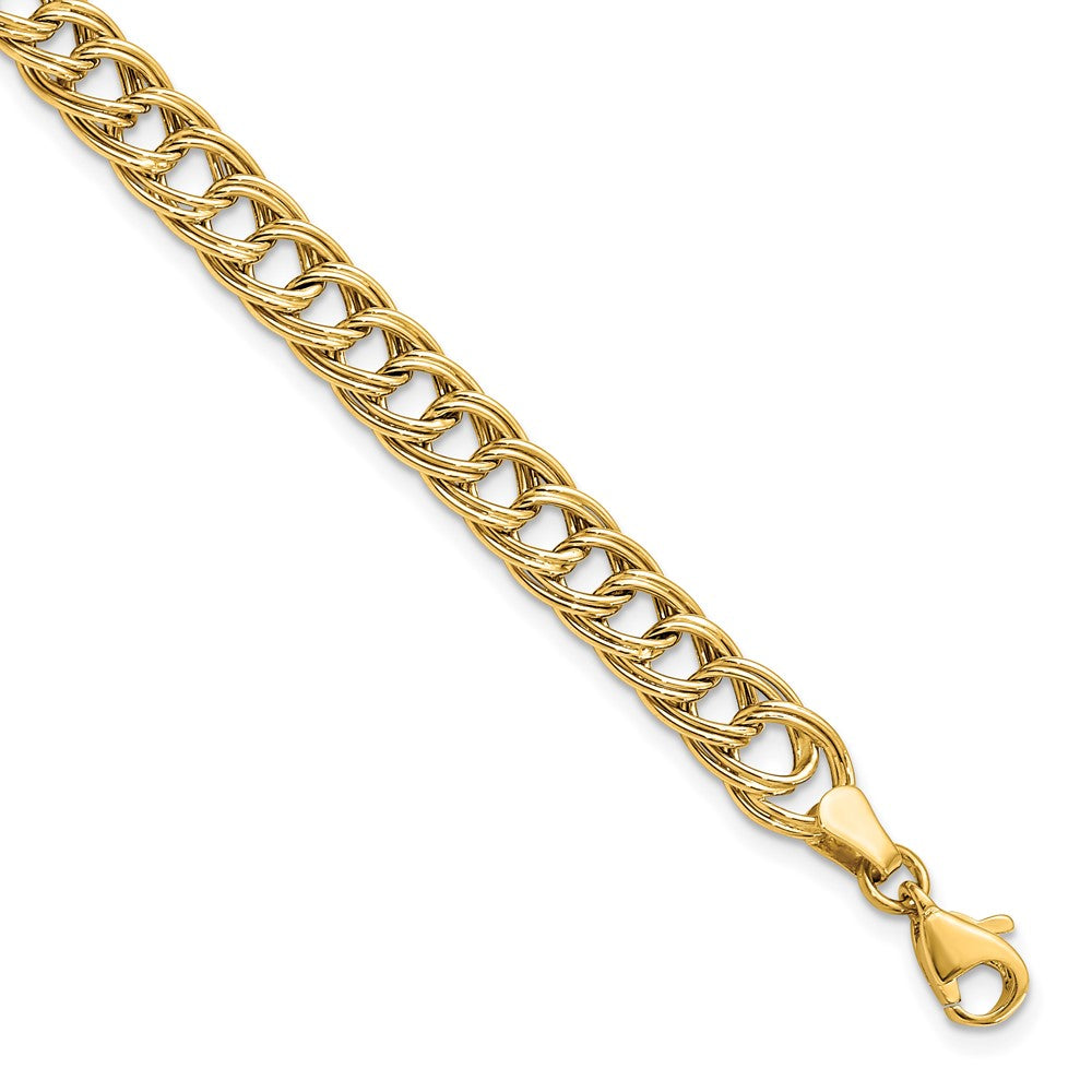 14K Gelbgold Fantasieglieder 7 Zoll Armband