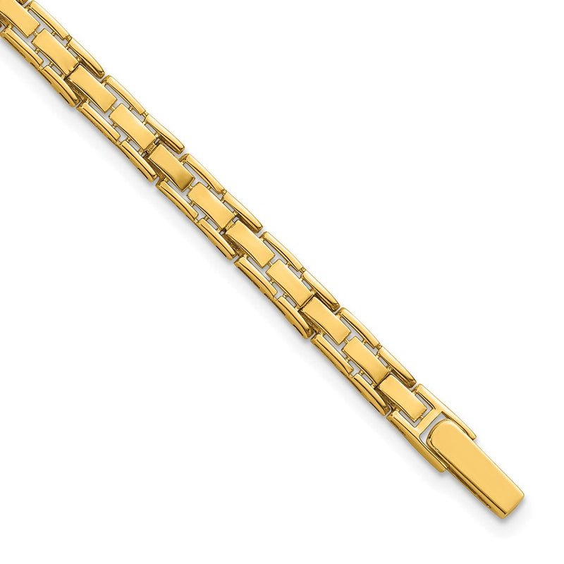 14K Gelbgold Poliert 4.25mm Fantasieglieder 7.5 Zoll Armband