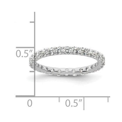 14K Weißgold Poliert Größe 5 U-shared Krappen 1 Karat Diamant Komplett Memoire Ehering Ring