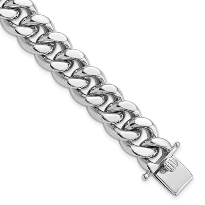 Sterlingsilber Rhodiniert Panzer Glieder Herren Gliederarmband
