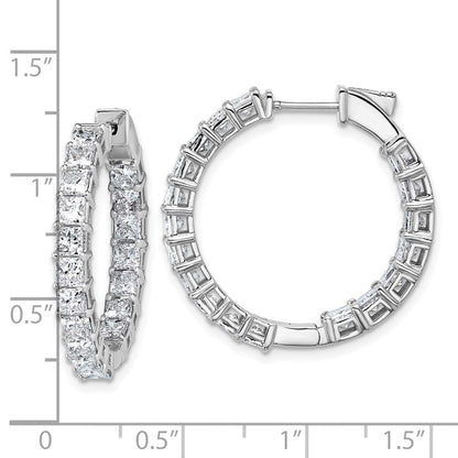 14K Weißgold Innen/Außen Zertifizierte Laborgezüchtete VS/SI GH Princess-Diamant-Creolen