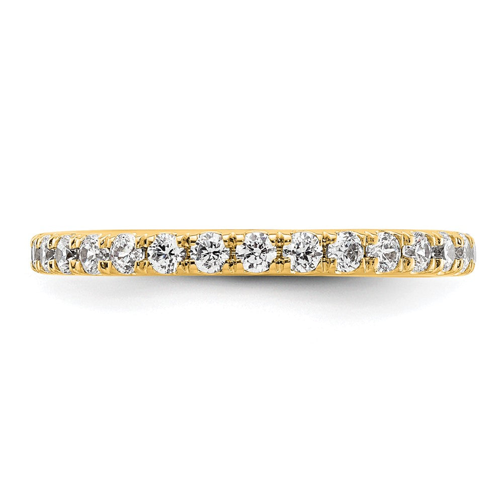 14K Gelbgold Poliert Größe 8 U-shared Krappen 1 Karat Diamant Komplett Memoire Ehering Ring